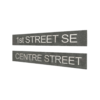 Basalt Stone Sign with CNC-Cut Metal Letters Basalt Stone Sign with CNC-Cut Metal Letters