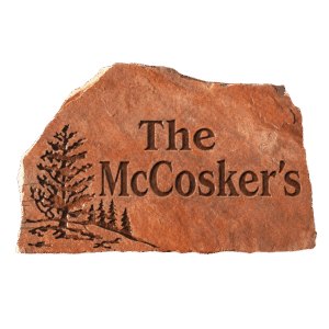 Engraved Red Flagstone Sign Engraved Red Flagstone Sign