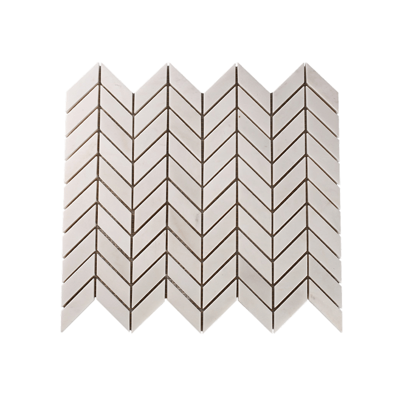 Bianco Marble Mosaic – Chevron Bianco Marble Mosaic - Chevron