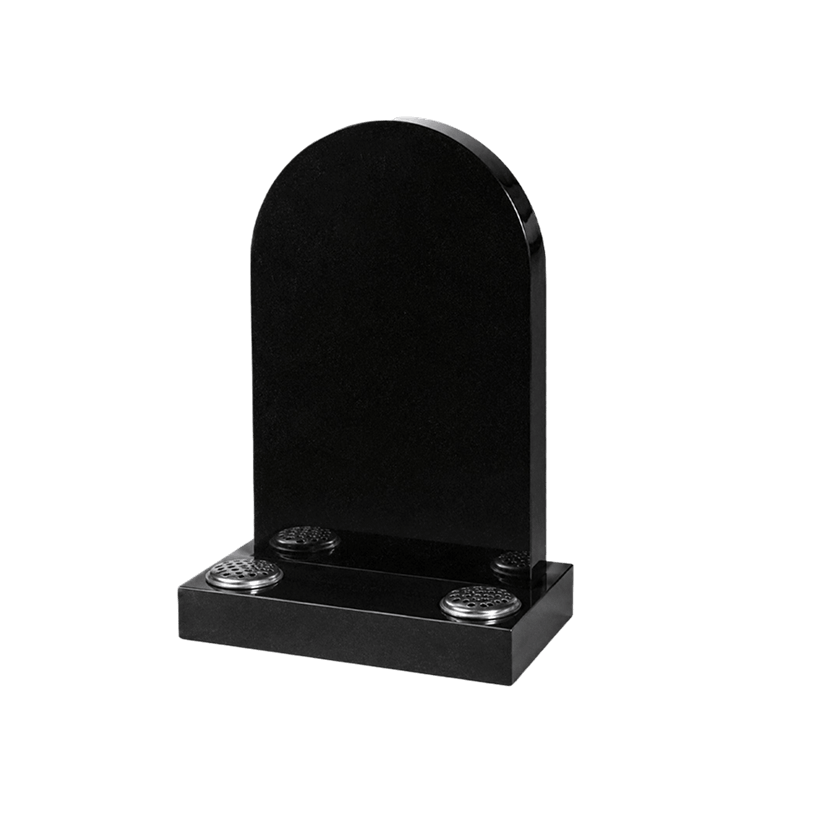 Midnight Black Granite Oval Top Headstone Midnight Black Granite Oval Top Headstone